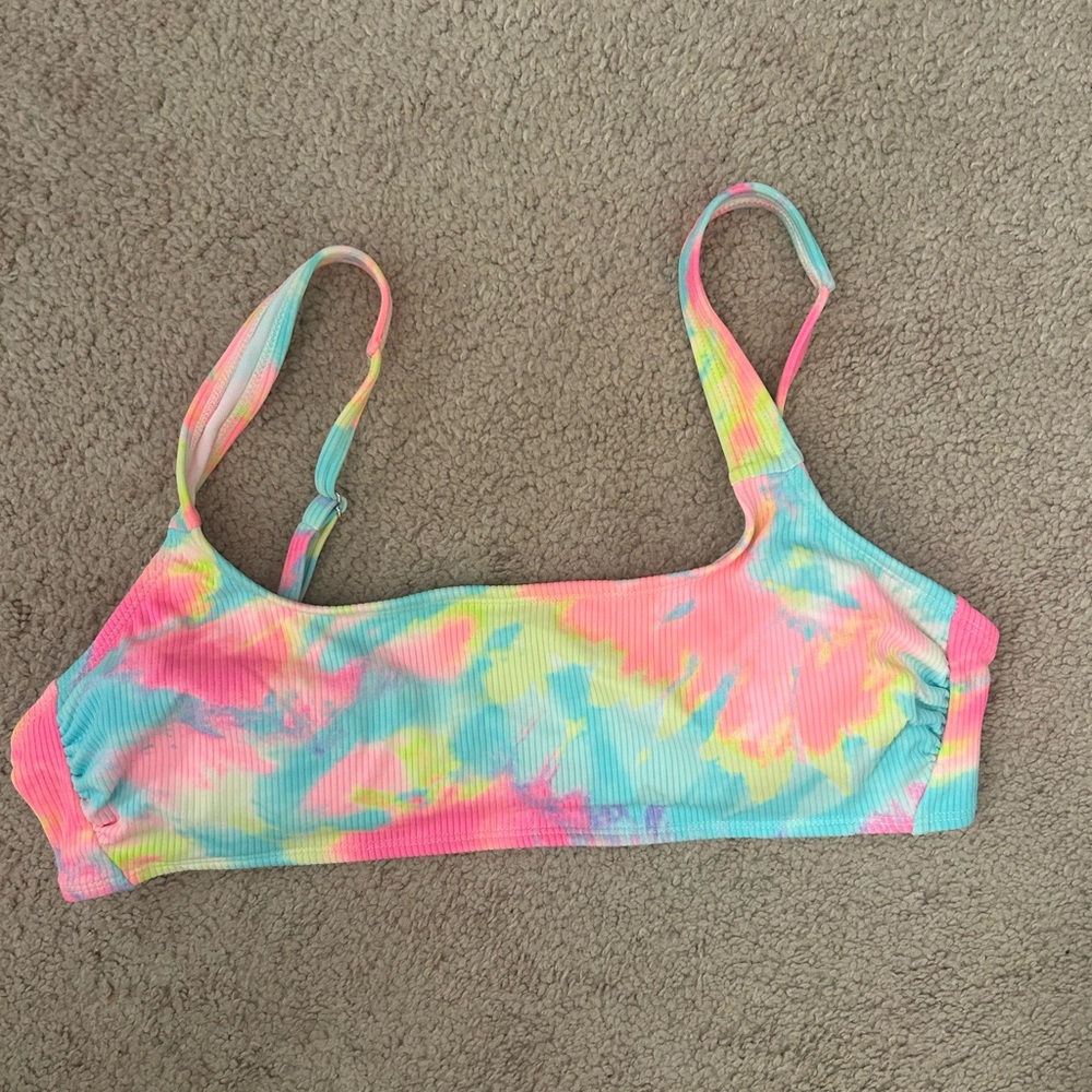 Xhilaration Rainbow Tie Dye Bikini Top XL